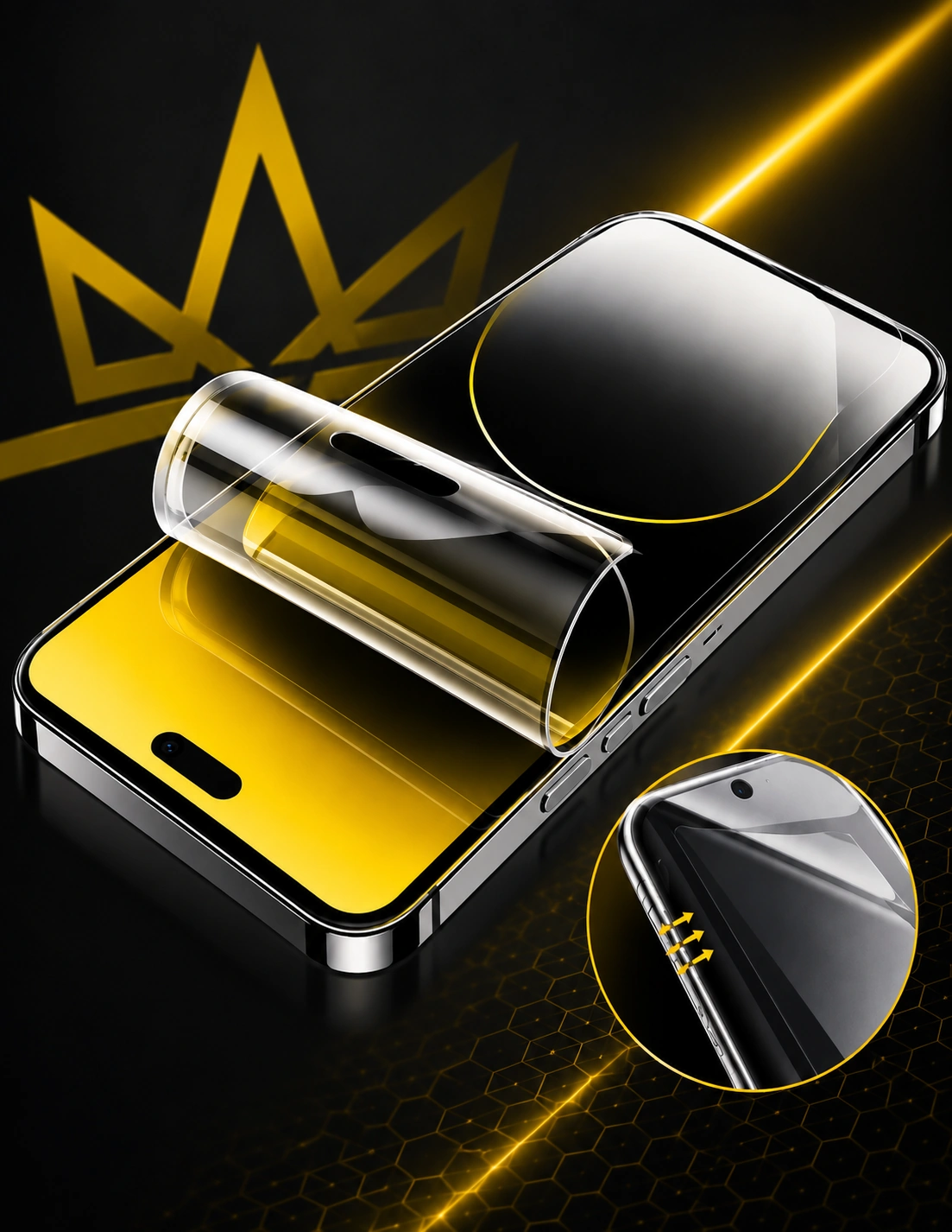 Aplicação de película de hidrogel para celular